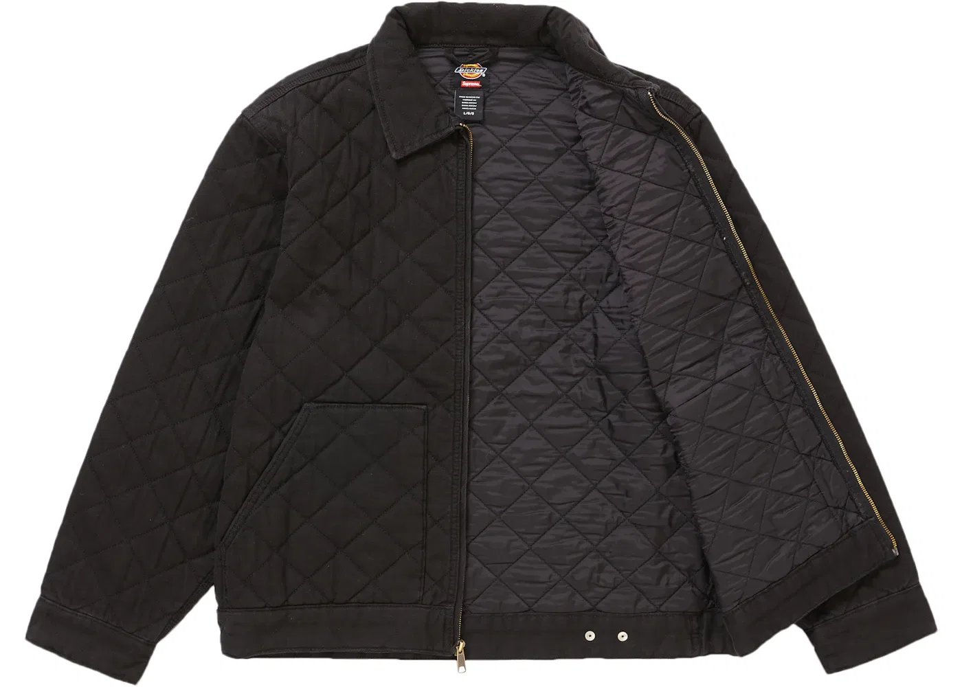 Мужская куртка стеганая джинсовая Supreme x Dickies Quilted Denim Work Jacket, Black — фото 2