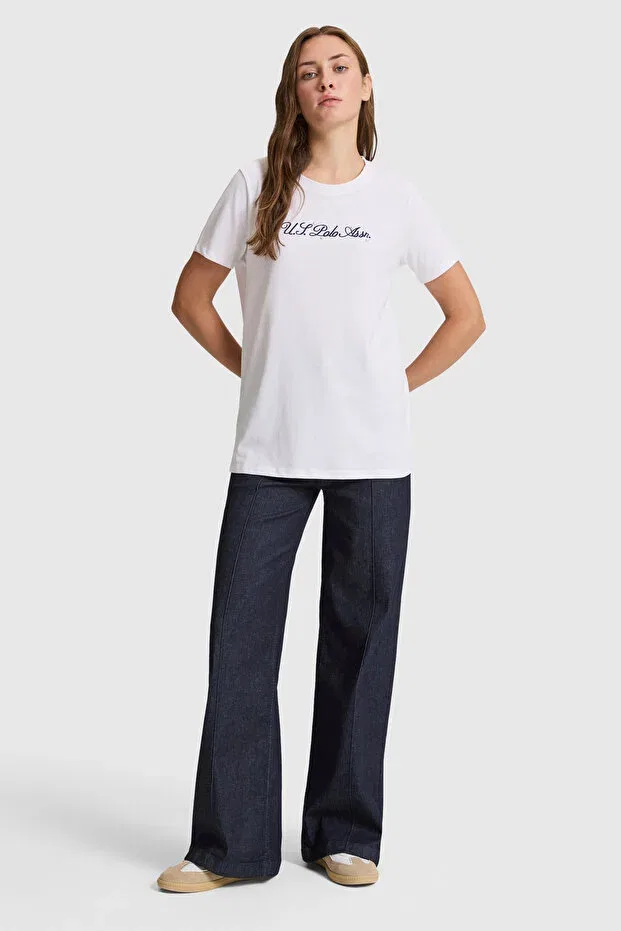 Женская футболка с круглым вырезом U.S. Polo Assn., White — фото 4