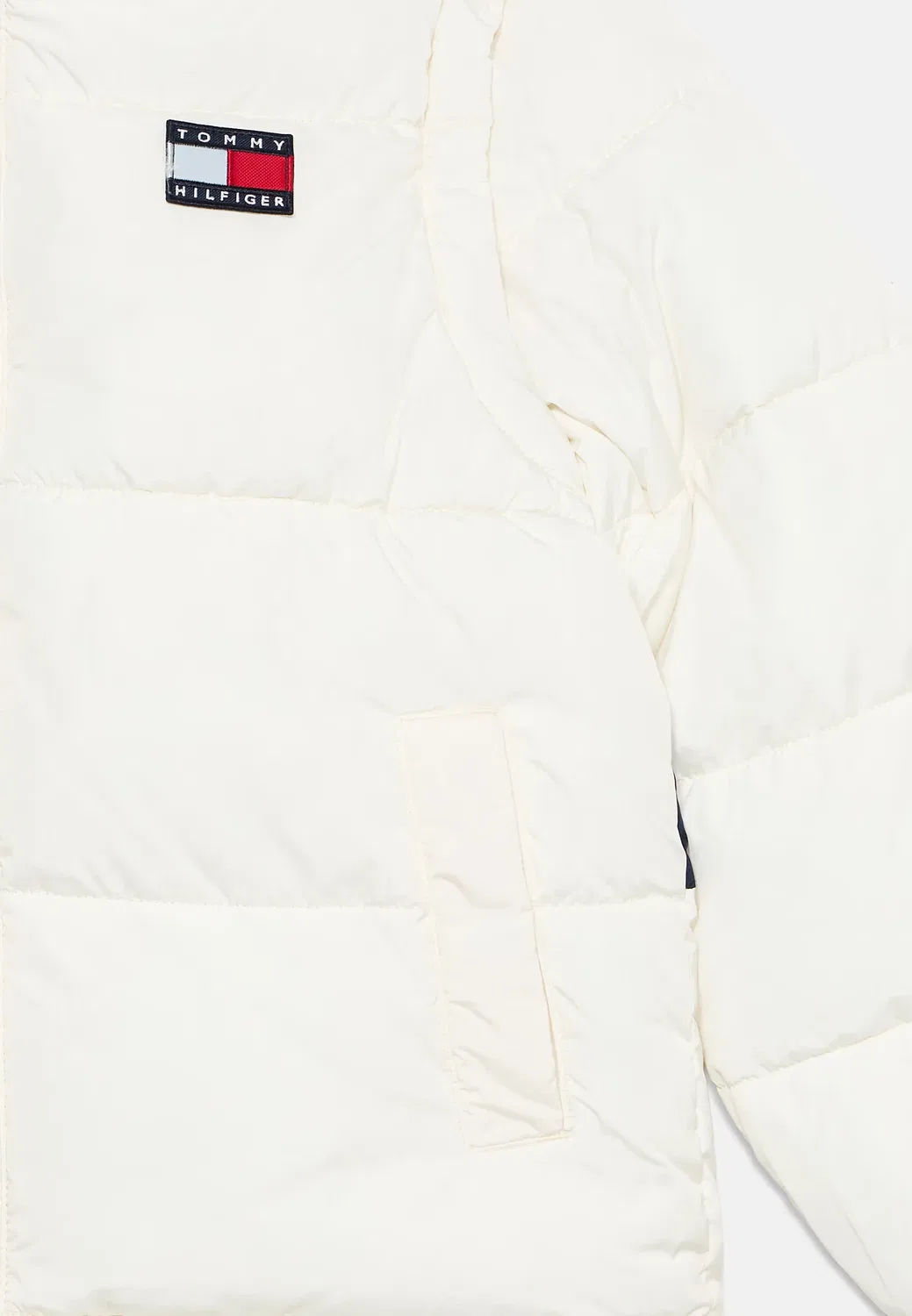 Фирменная пуховая куртка - зимняя куртка Tommy Hilfiger, Off-White — фото 4