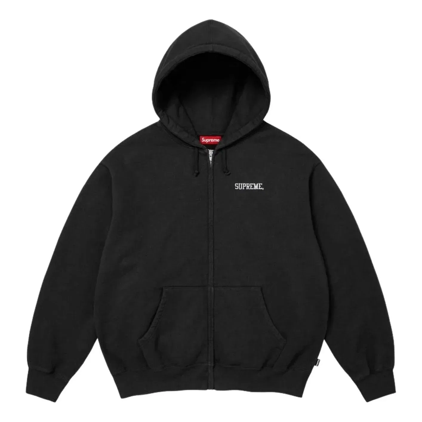 Мужское худи FW26 Blessed Applique Zip Up Hooded Sweatshirt 'Black' Supreme, черный — фото 2