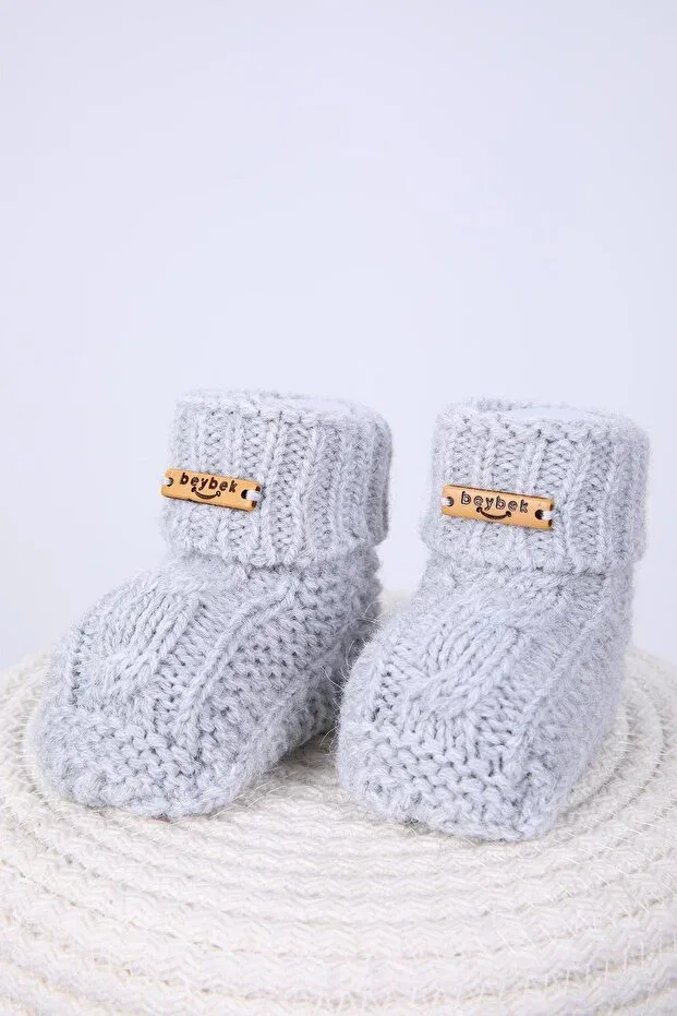 Детские пинетки для новорожденных трикотажные 100% Babyhola, Gray