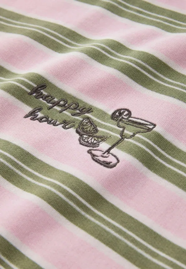 Футболка с вышивкой Print t-shirt Next, cream, pink, Green, зеленый/розовый/кремовый — фото 2