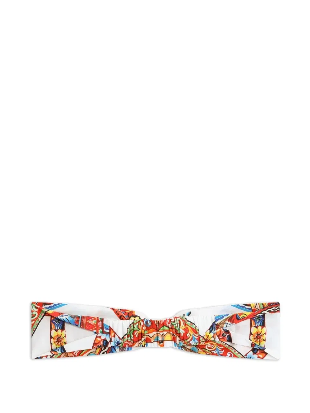 Поплиновый ободок с принтом Carretto Dolce & Gabbana Kids, белый — фото 2