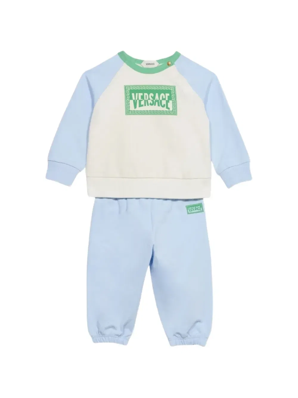 Комплект брюк с логотипом из двух предметов Versace Kids, синий