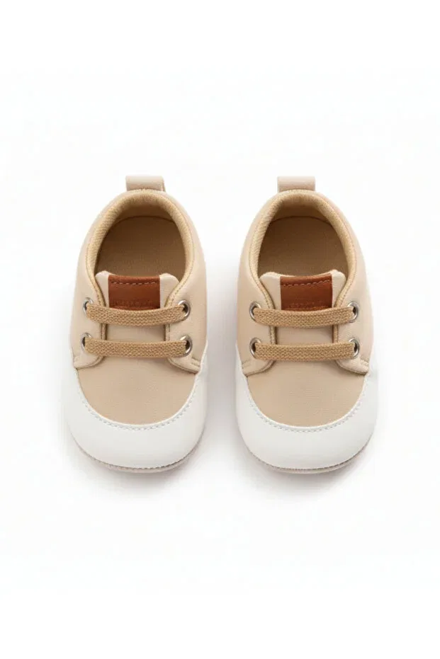 Детские ботинки из натуральной кожи на шнуровке Pufien, Nude Color — фото 4