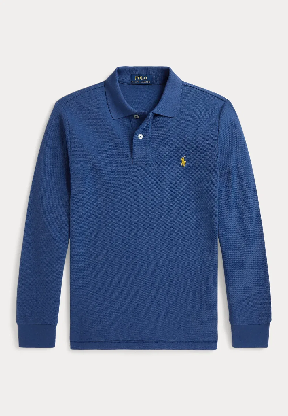 Поло из хлопковой сетки с длинными рукавами, размер 7-14 лет Polo Ralph Lauren, Dusty Azure