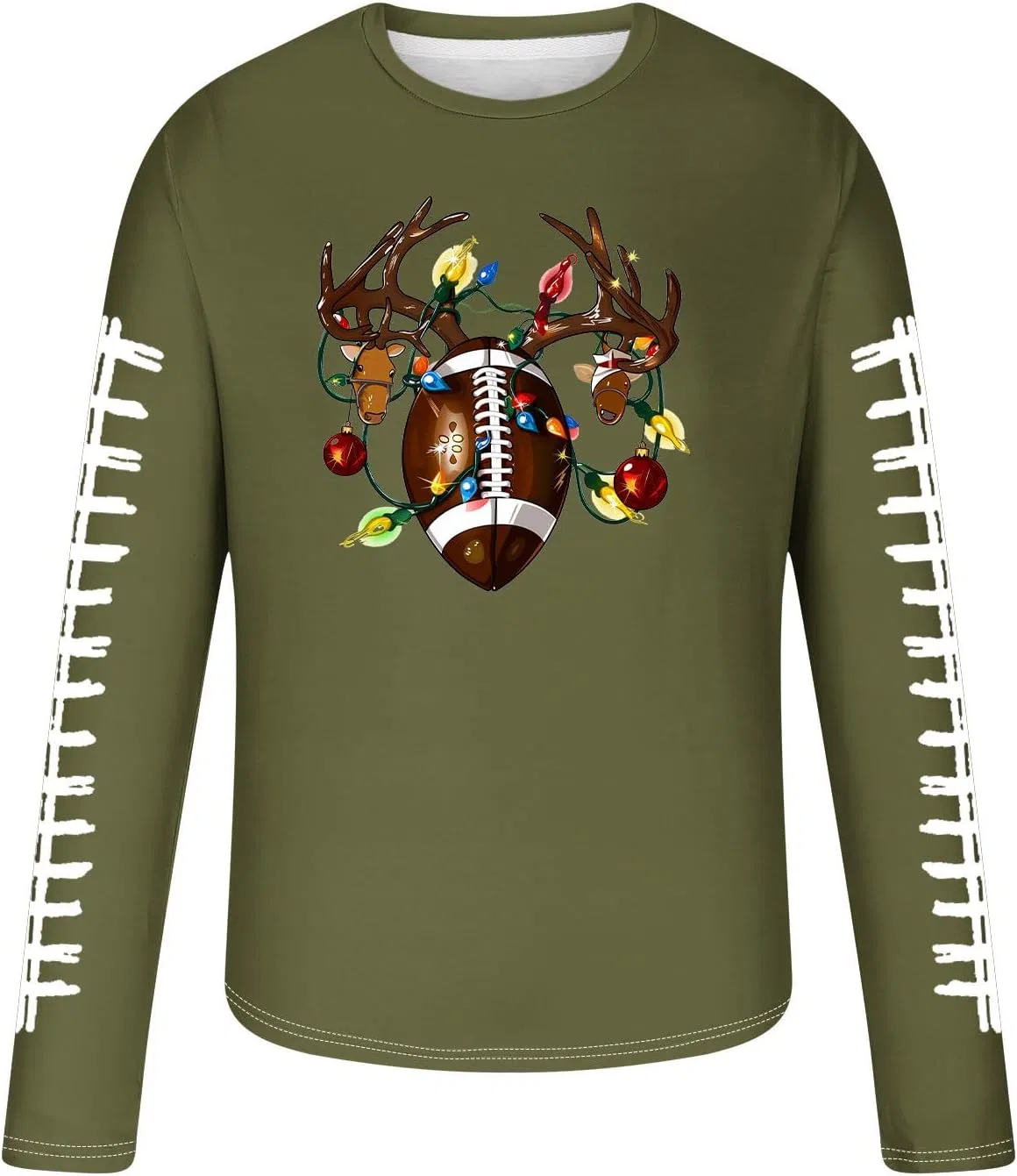 Мужская футболка с принтом Christmas Shirt, Army Green — фото 3