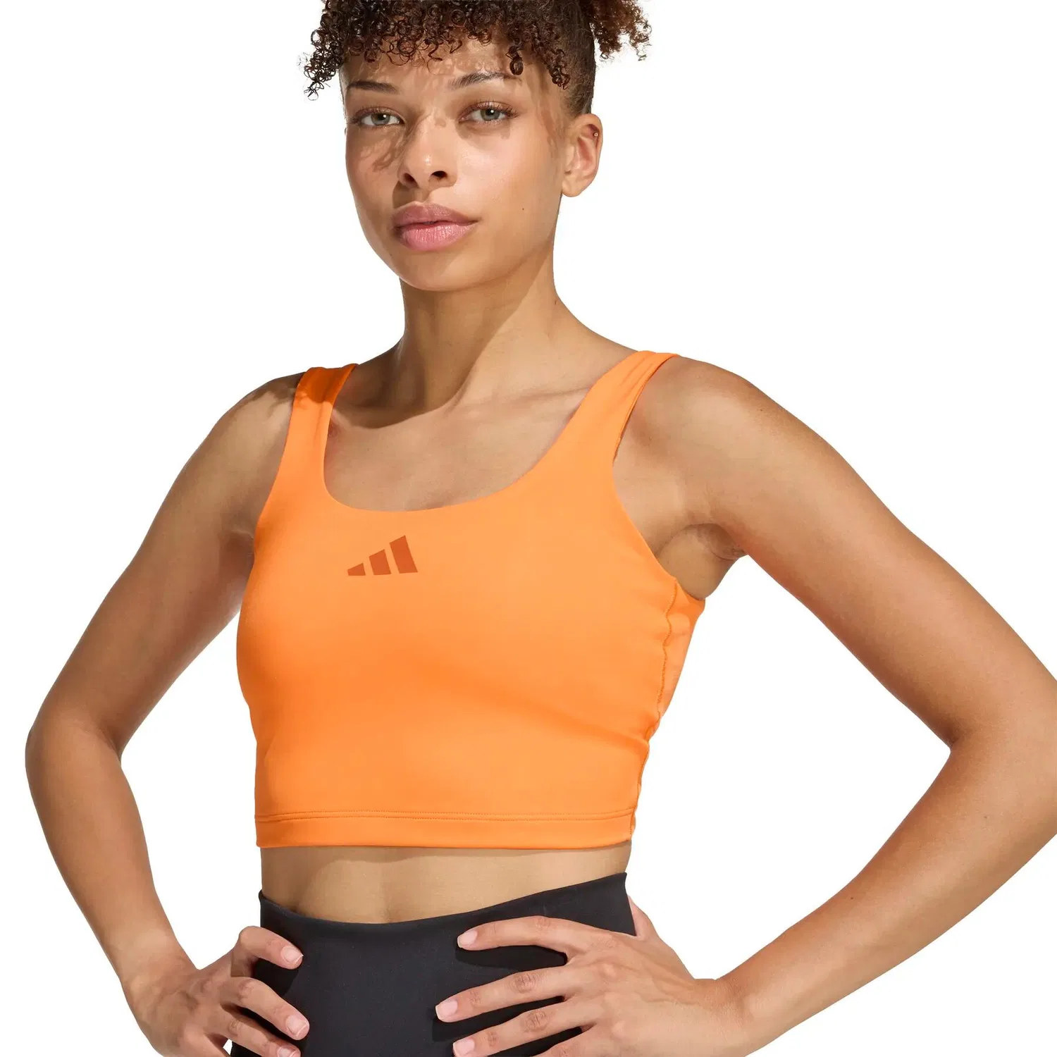 Женский спортивный топ adidas Optime Workout Twist Light, Orange — фото 4