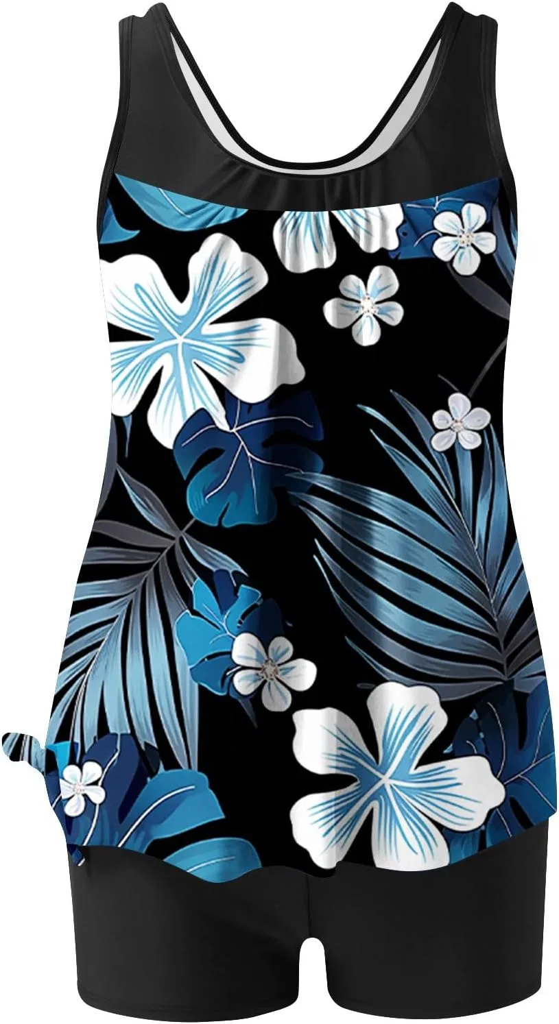 Женский танкини с контролем живота Tankini, Light Blue — фото 4