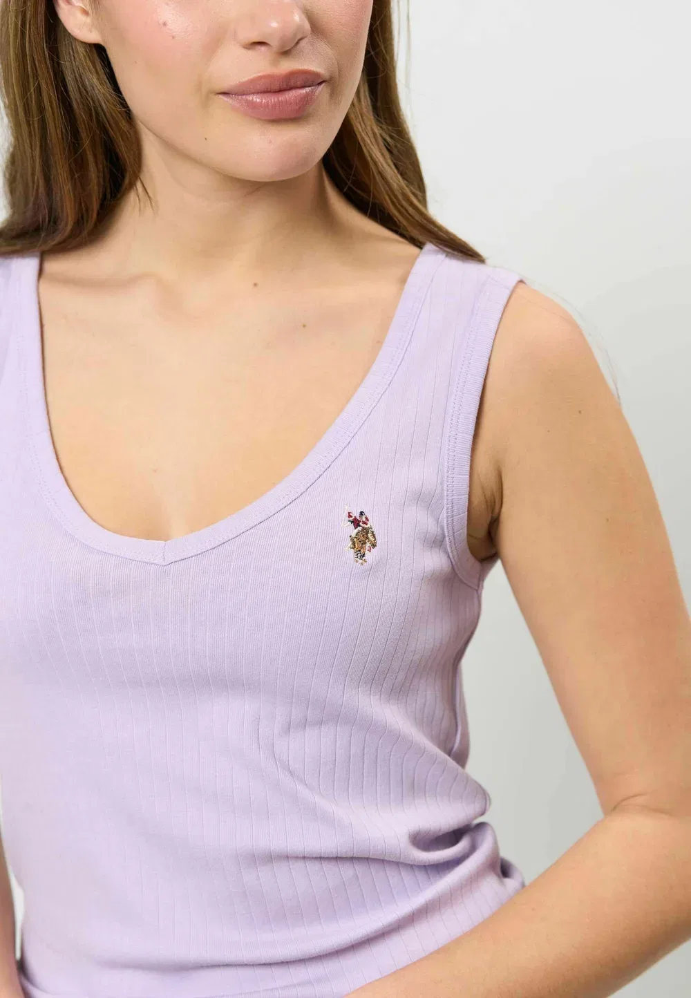 Топ Uwcasandra с V-образным вырезом - топ U.S. Polo Assn., Pastel Lilac — фото 4