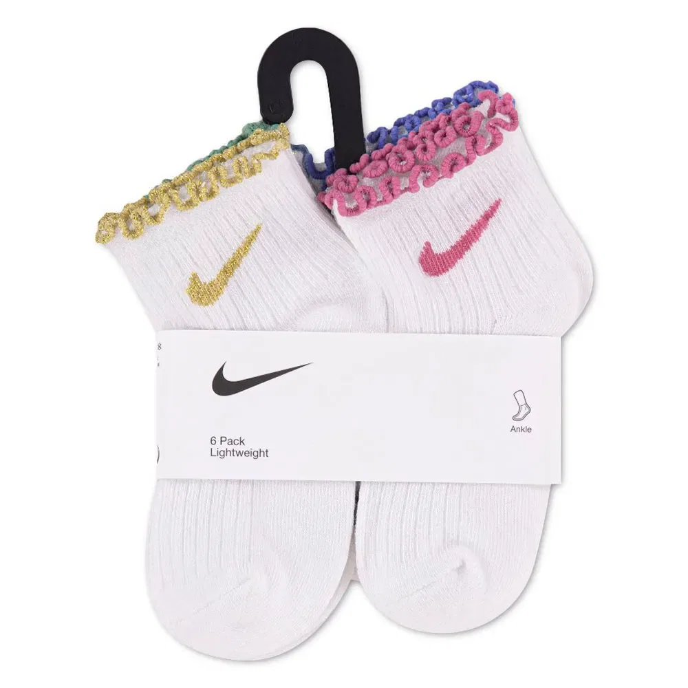 Детские носки для девочек с волнистым краем Lettuce Welt Nike, White — фото 3