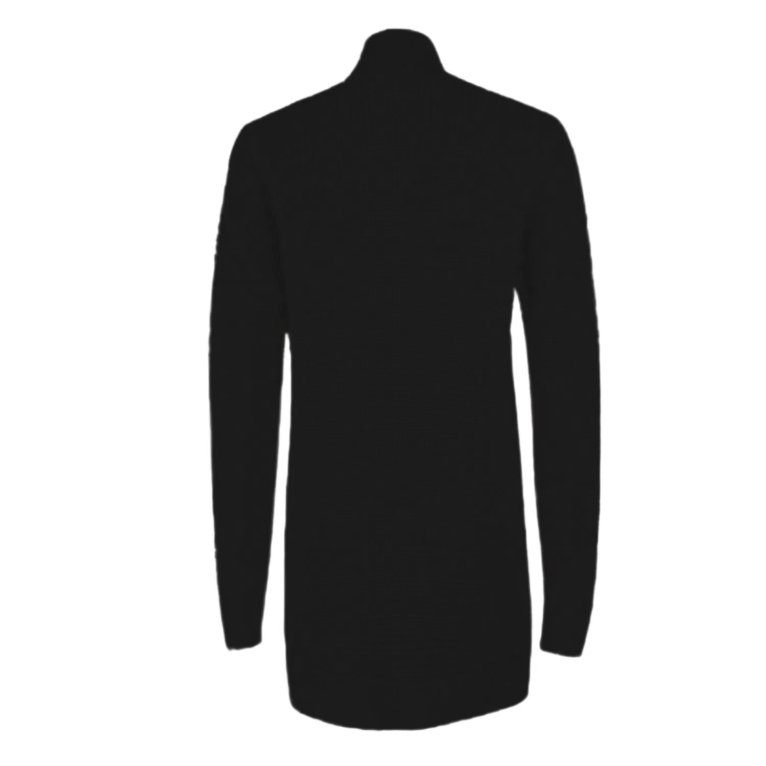 Женское пальто с длинным рукавом Cardigan Drappeggiato in Maglia Grossa, Nero — фото 3