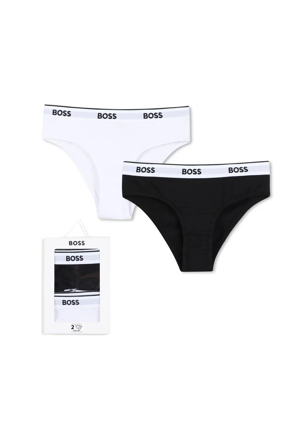 Детский набор из 2 штук - хипстеры Boss Kidswear, Black/White