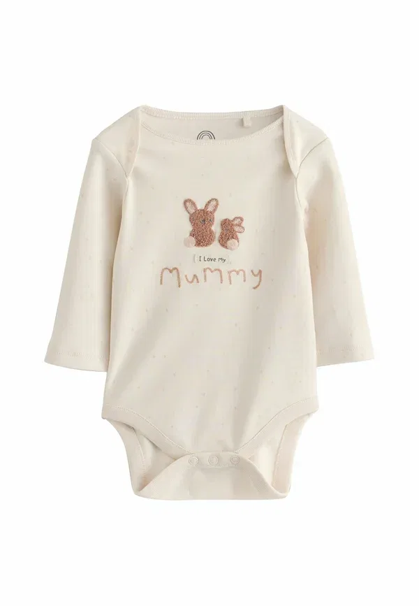 Боди с длинным рукавом, 100% хлопок, Regular fit, Next, Neutral I Love My Mummy, нейтральный