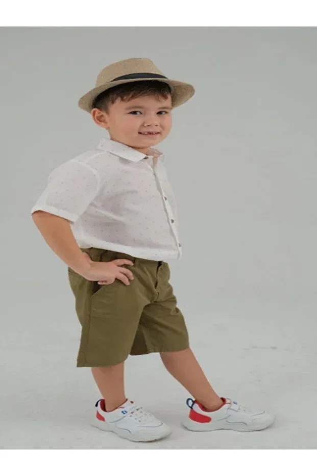 Детская рубашка для мальчиков хлопковая Mars Fashion, Beige — фото 2