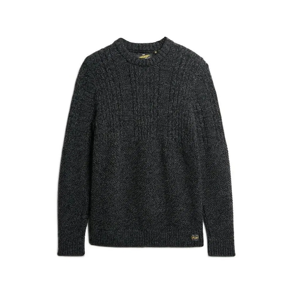 Мужской свитер с жаккардовым узором Superdry Jacob, Schwarz