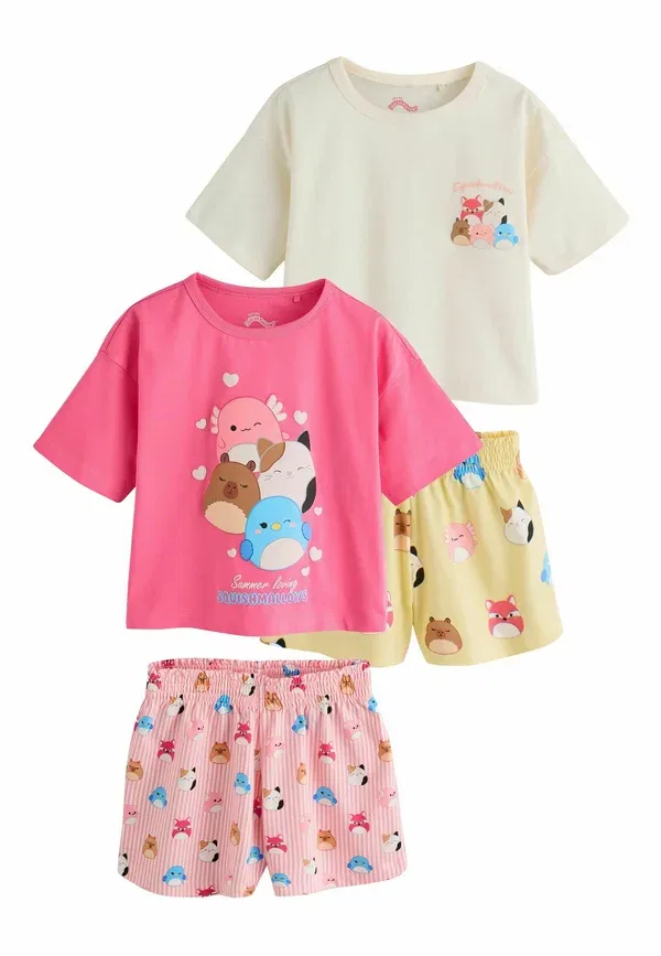 Пижамный комплект из хлопка Regular fit Yellow/Pink Squishmallow Short Pyjamas 2 Pack Next, Pink Yellow, желтый/розовый