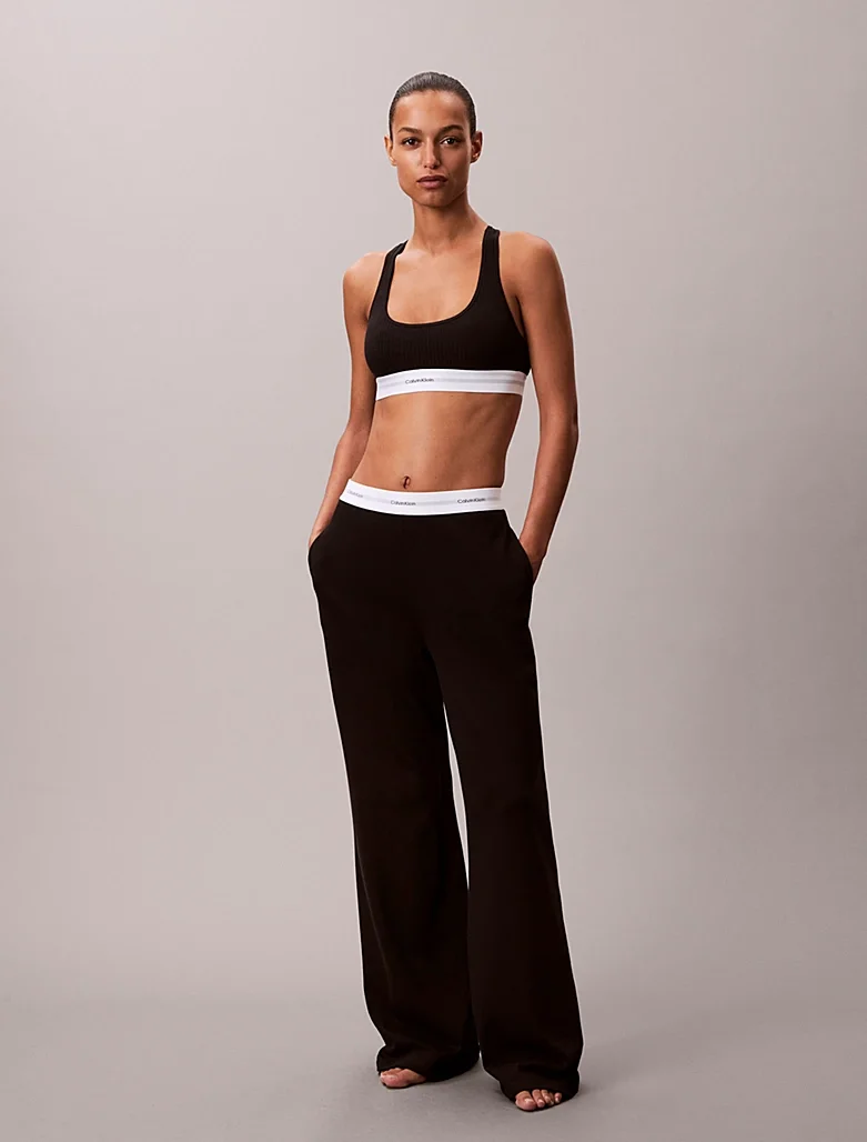 Пижамные штаны Calvin Klein Logo Cotton Jersey, черный — фото 2