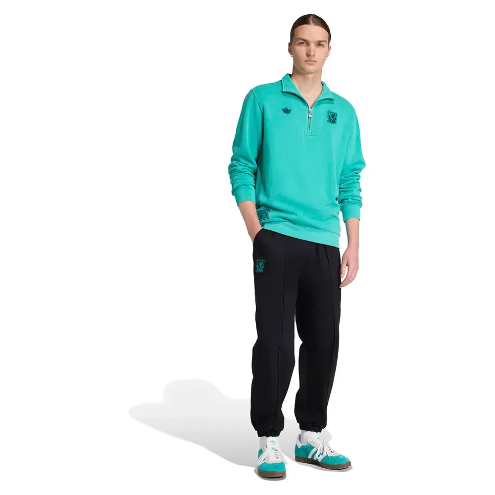 Мужской свитшот с полузастежкой-молнией Adidas Liverpool FC Terrace Icons, Green — фото 4