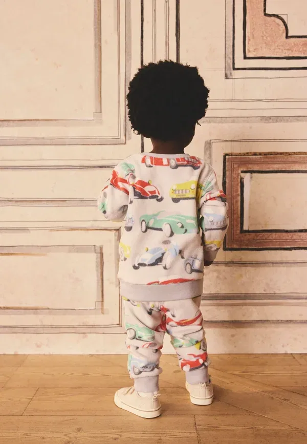 Пижамный комплект с принтом Regular fit cosy set Next Cath Kidson Red Ecru White Cars, белый/красный — фото 3