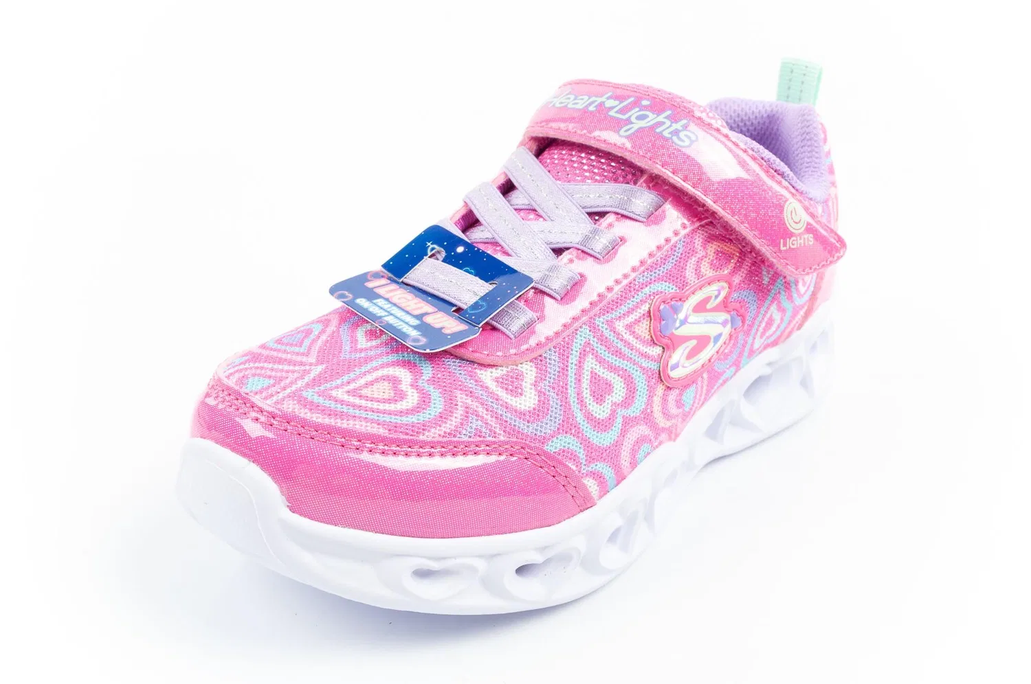 Детские спортивные кроссовки с LED-подсветкой Skechers S Lighs-Heart, Rosa — фото 3