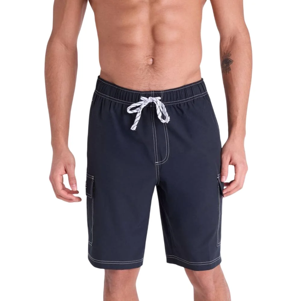 Мужские шорты для плавания U.S. Polo Assn. 10" Contrast Stitch Stretch Cargo, черный
