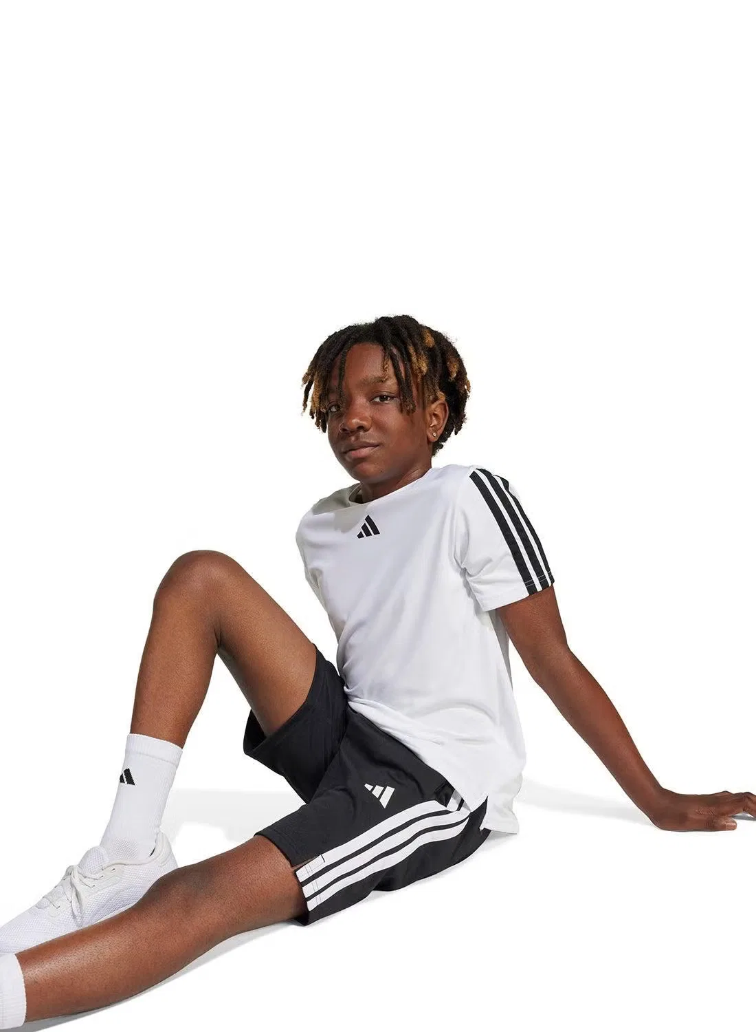 Шорты спортивные с логотипом Train Essentials 3-Stripes Adidas, черный — фото 4