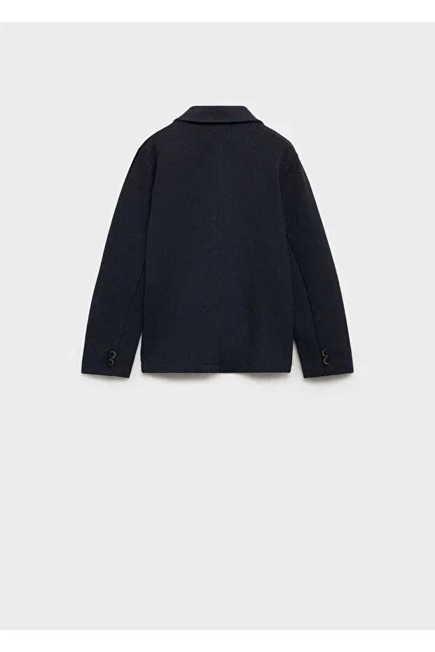 Детский блейзер для девочек с принтом Tricot Blazer With Pockets Mango Kids, Navy Blue — фото 2