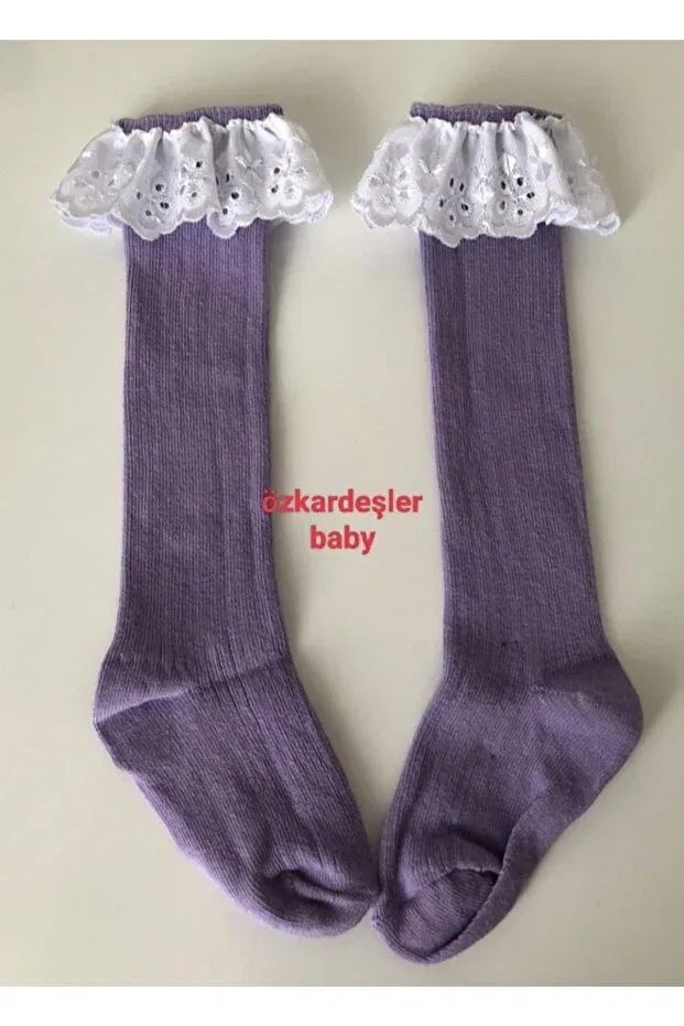 Детские гольфы для новорожденных с кружевом Özkardeşler Baby, Lilac