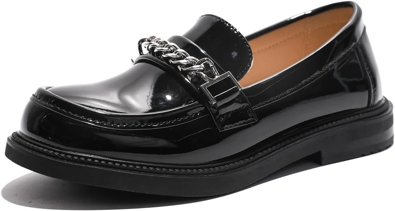 Детские оксфорды для девочек с бантом kkdom, Patent Leather Black