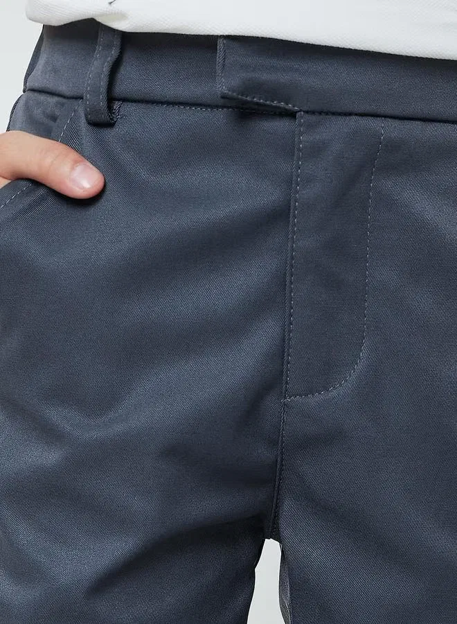 Брюки классические с боковыми карманами, модель Boys regular fit, Styli, серый — фото 3
