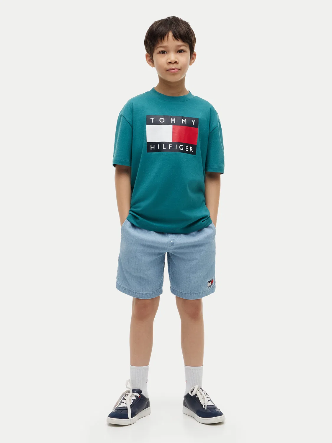 Футболка стандартного кроя для мальчика Heritage Tommy Hilfiger, зеленый — фото 2