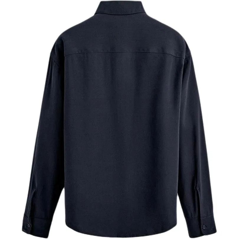 Мужская рубашка с лацканами Navy Blue ZARA, Navy Blue — фото 3