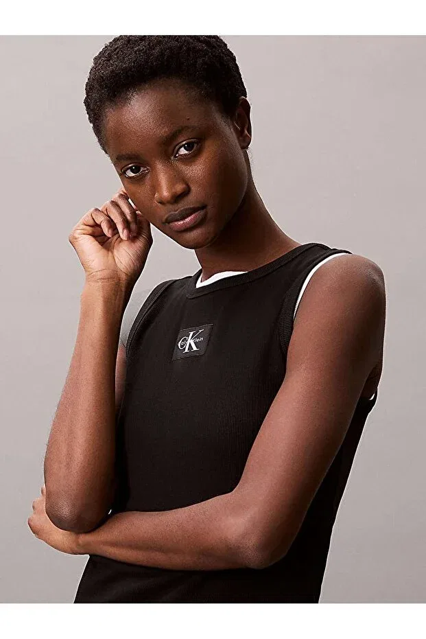 Женская футболка хлопковая Calvin Klein, Black — фото 4
