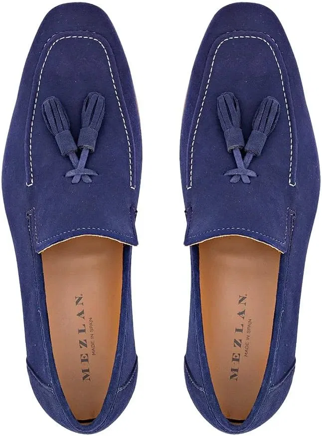 Лоферы замшевые Mezlan Tassel Loafer, Navy — фото 2