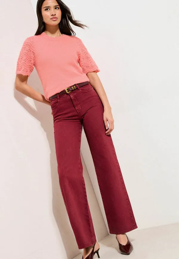 

Обычная базовая футболка с ажурными рукавами Friends Like These, Coral Pink, Розовый, Обычная базовая футболка с ажурными рукавами Friends Like These, Coral Pink