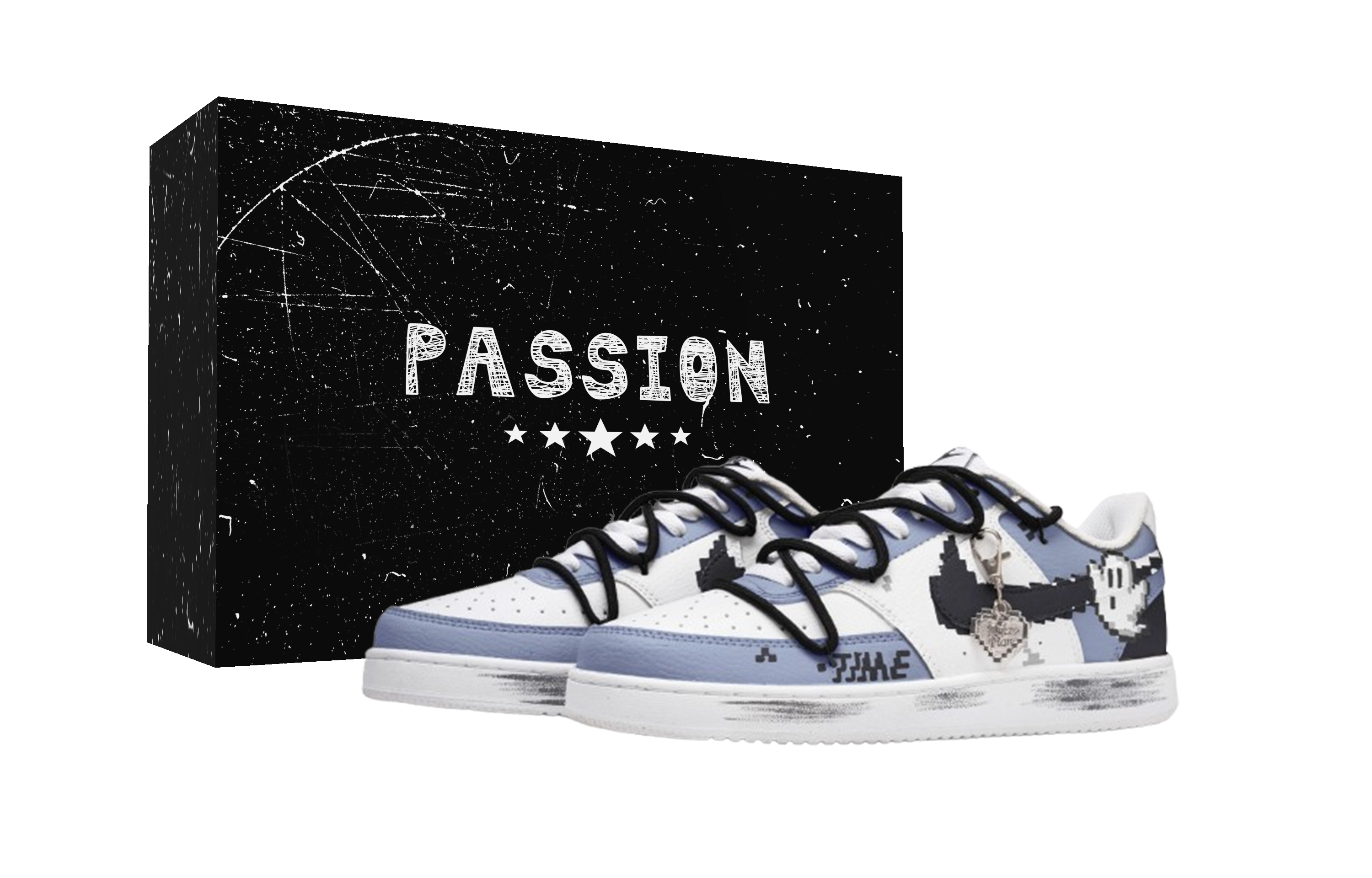 Nike Кроссовки для скейтборда Court Vision 1 Ocean Guardian Box, износостойкие, низкие, унисекс, сине-белые