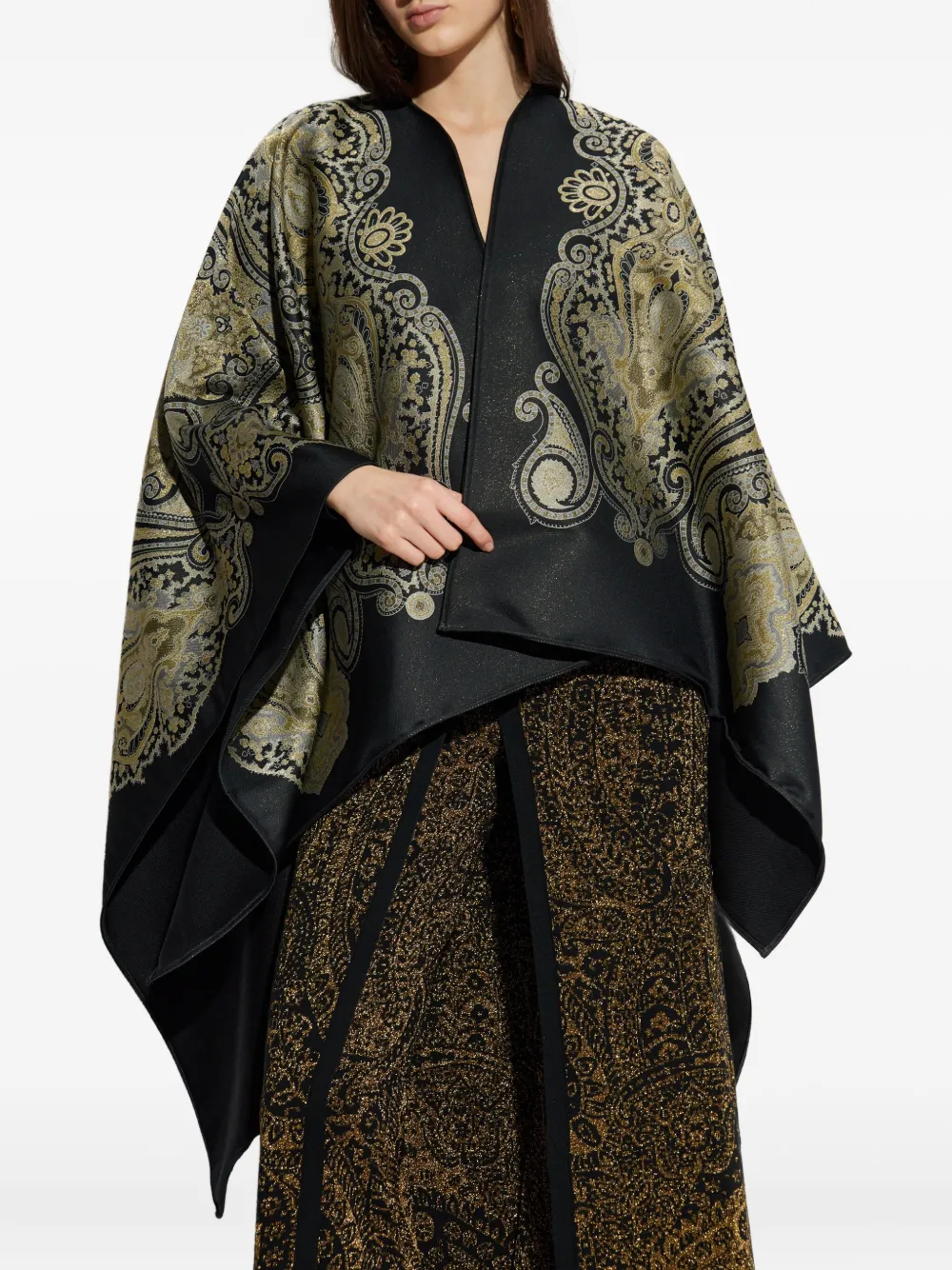 Жакет из шерсти с узором "пейсли" Etro, черный — фото 3