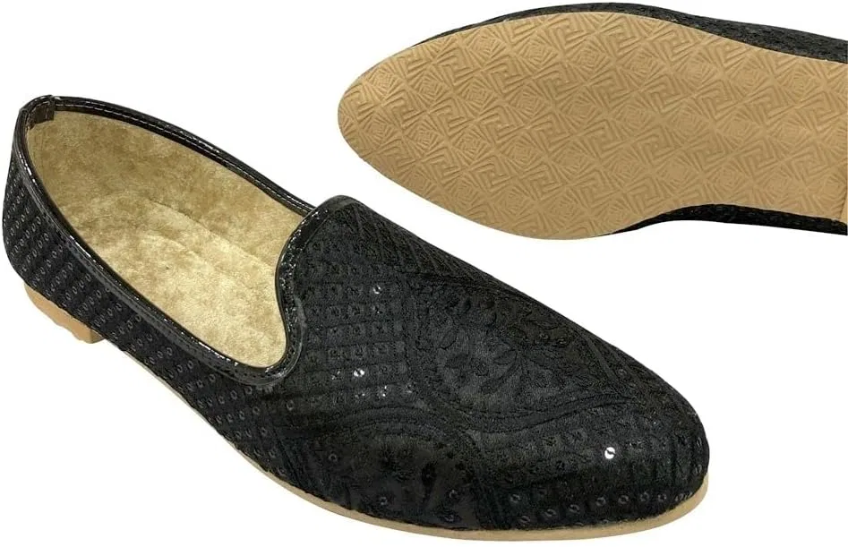Step n Style Мужские черные традиционные свадебные туфли Jutti ручной работы моджари-панджаби Джути, этническая индийская обувь моджари — фото 4