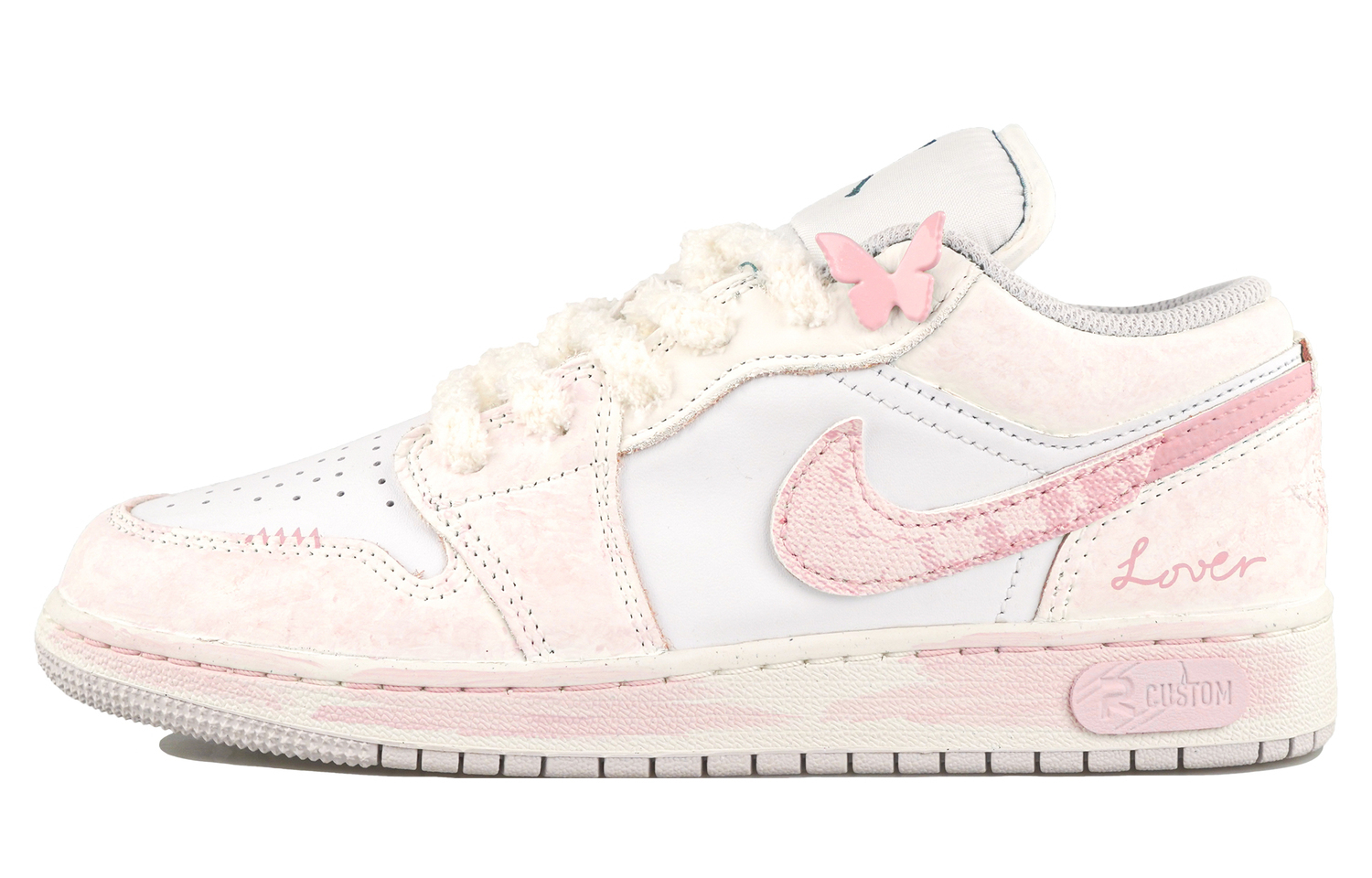 Кроссовки Air 1 RISK Butterfly Residence Smoke Pink Slip Resistant Abrasion Resistant Low top Jordan, розовый — фото 3