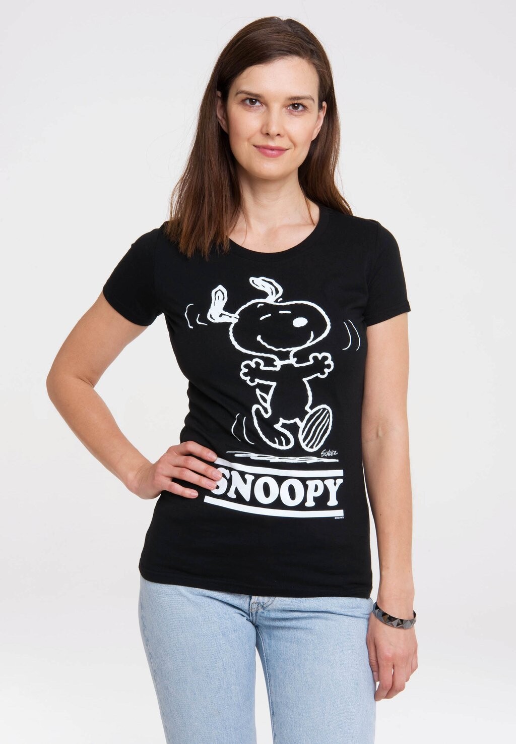 

Футболка с принтом SNOOPY HAPPY LOGOSHIRT, черный