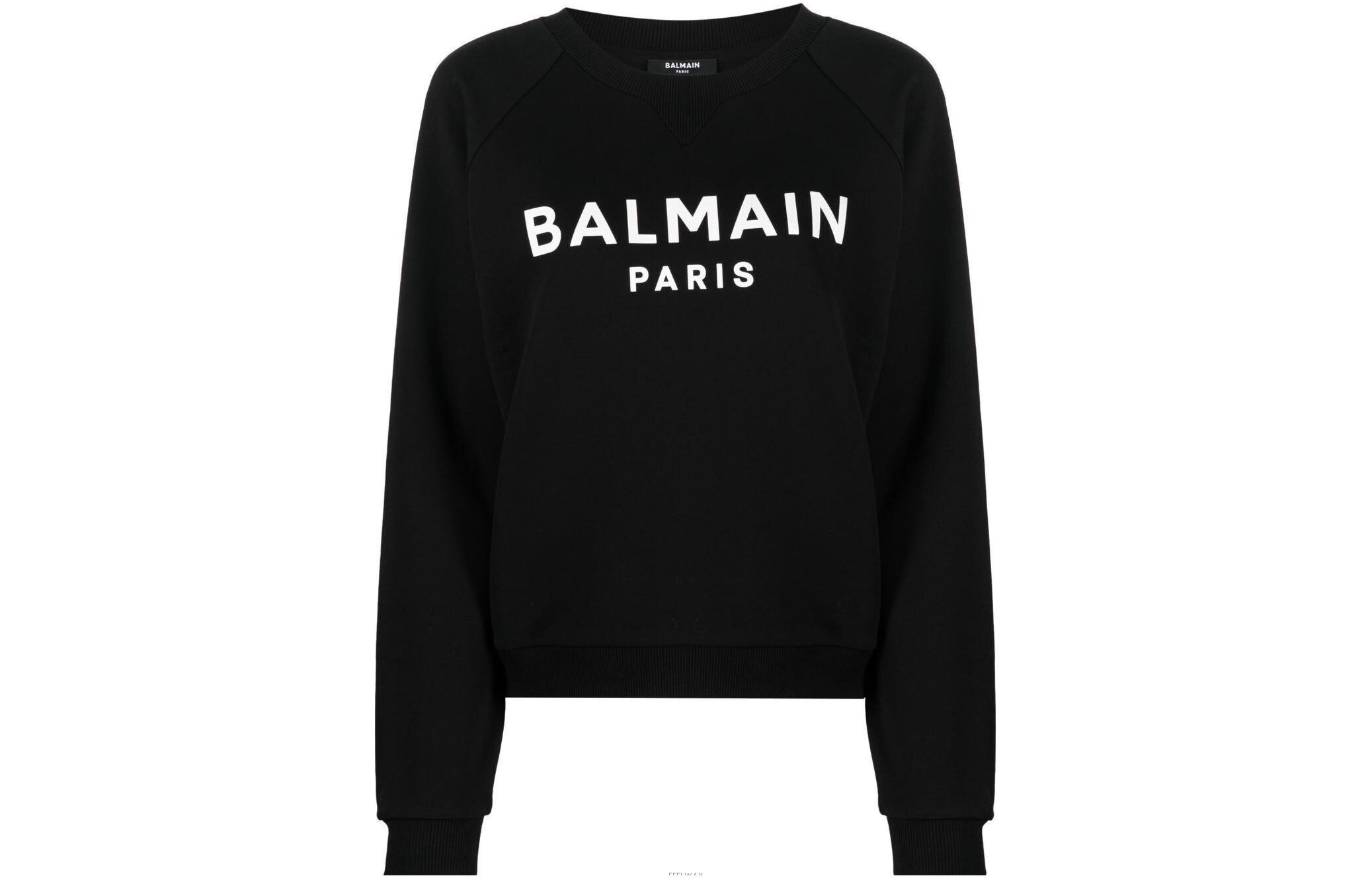 

Футболка худи женская черная BALMAIN