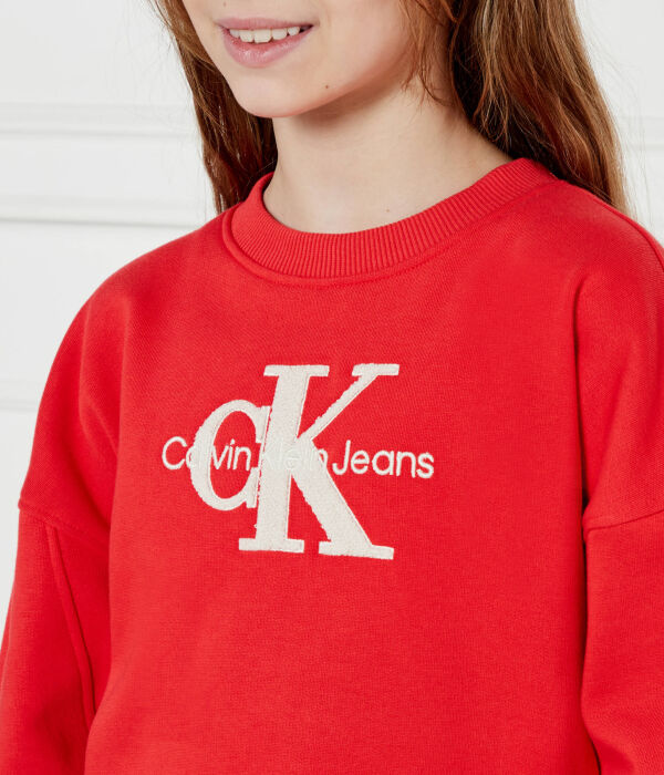 Толстовка детская Calvin Klein Jeans с логотипом, красный — фото 4