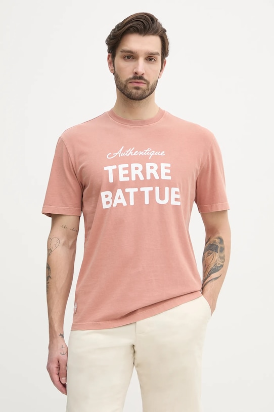 

Хлопковая футболка Lacoste, оранжевый