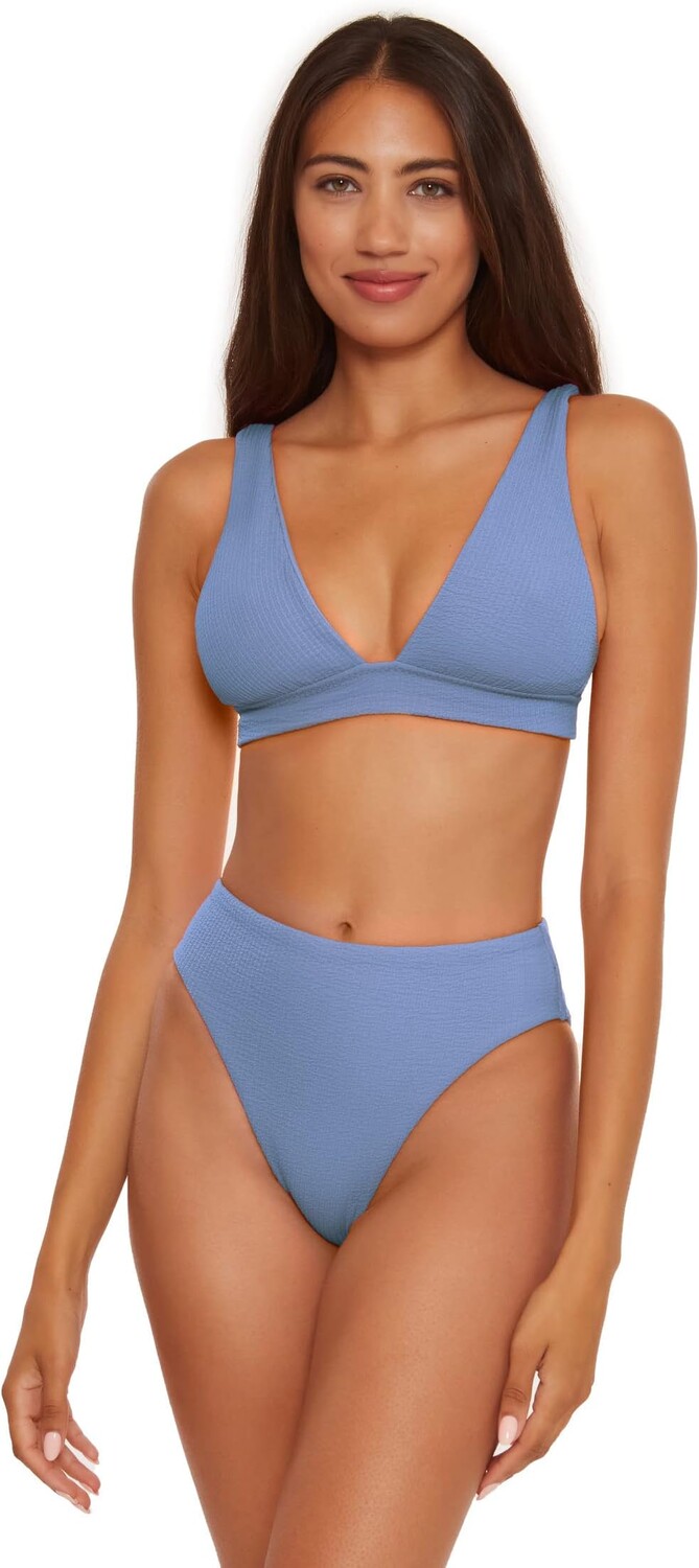 

Купальный топ BECCA Pucker Up Elliana Over The Shoulder Halter Top, цвет Mist