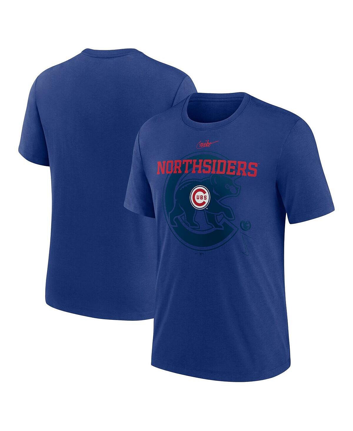 

Мужская футболка Tri-Blend Royal Chicago Cubs Rewind Retro в стиле ретро Nike