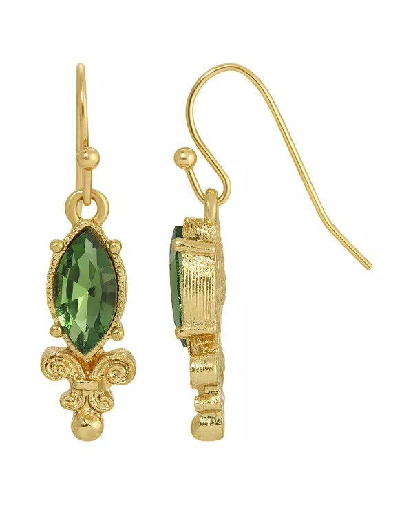 

Серьги-Подвески Green Navette 2028, green