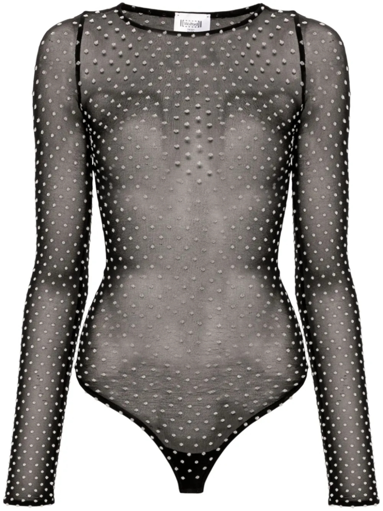 

Wolford сетчатое боди из тюля пуэн-деспри, черный