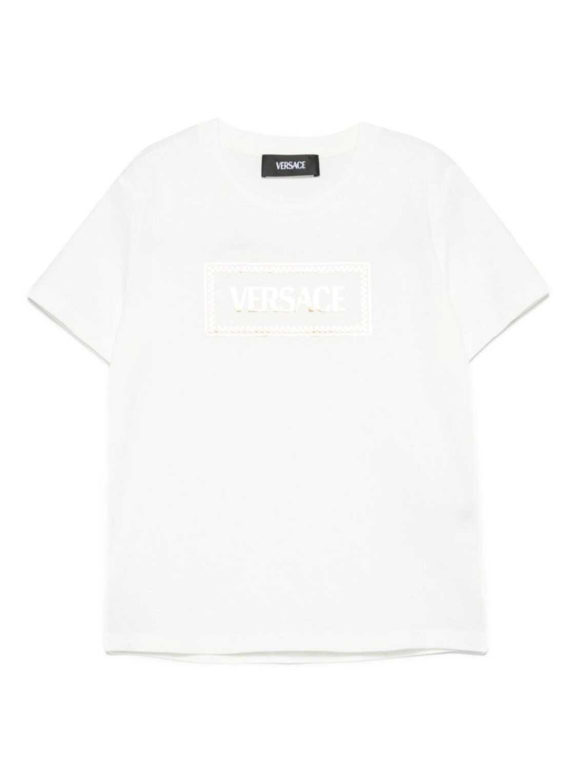 

Футболка Versace Kids '90 с принтом дамье, белый