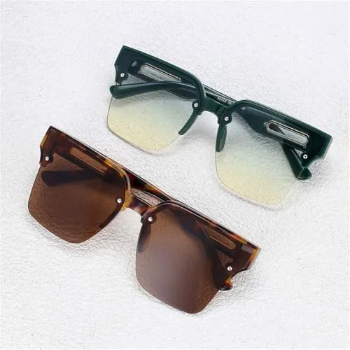 

Солнцезащитные очки большого размера 2027 года, полуободковая прямоугольная форма, для мужчин и женщин, защита от УФ-излучения UV400, винтажный стиль MTZJH, 4